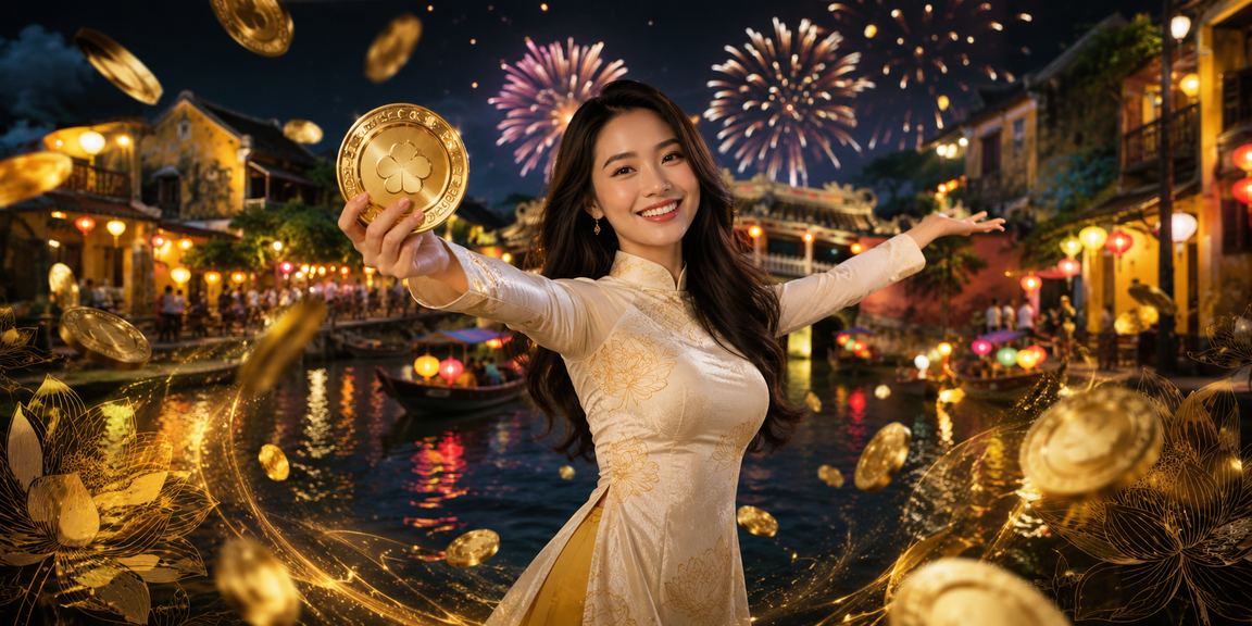 Thị trường trò chơi bài tại Hội An vào ban đêm